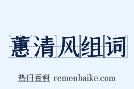 蕙清风组词是什么意思的图片